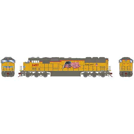Athearn ATHG8523 SD60M - UP - Union Pacific Yellow Sill/Flag #2457 with DCC & Sound Tsunami2 HO Scale