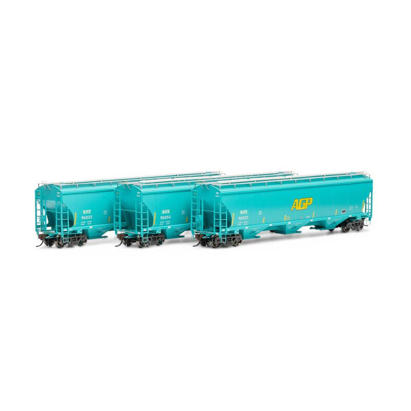 Athearn ATHG97149 Trinity 3-Bay Hoppers DJTX AGP Set #1 3 Pack HO Scale