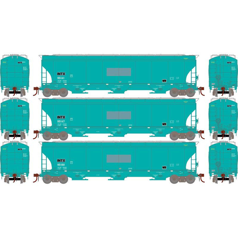 Athearn ATHG97154 Trinity 3-Bay Hoppers INTX Set #2 3 Pack HO