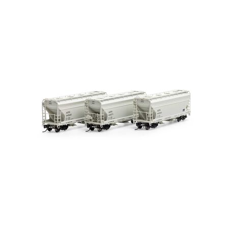 Athearn ATHGN24685 ACF 2970 Covered Hopper 3 Pack, ACFX N Scale