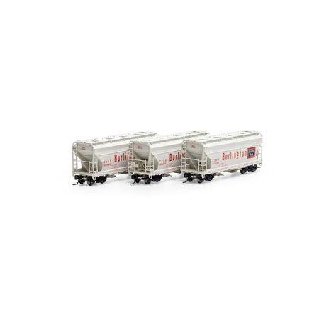 Athearn ATHGN24691 ACF 2970 Covered Hopper 3 Pack, CB&Q Burlington N Scale