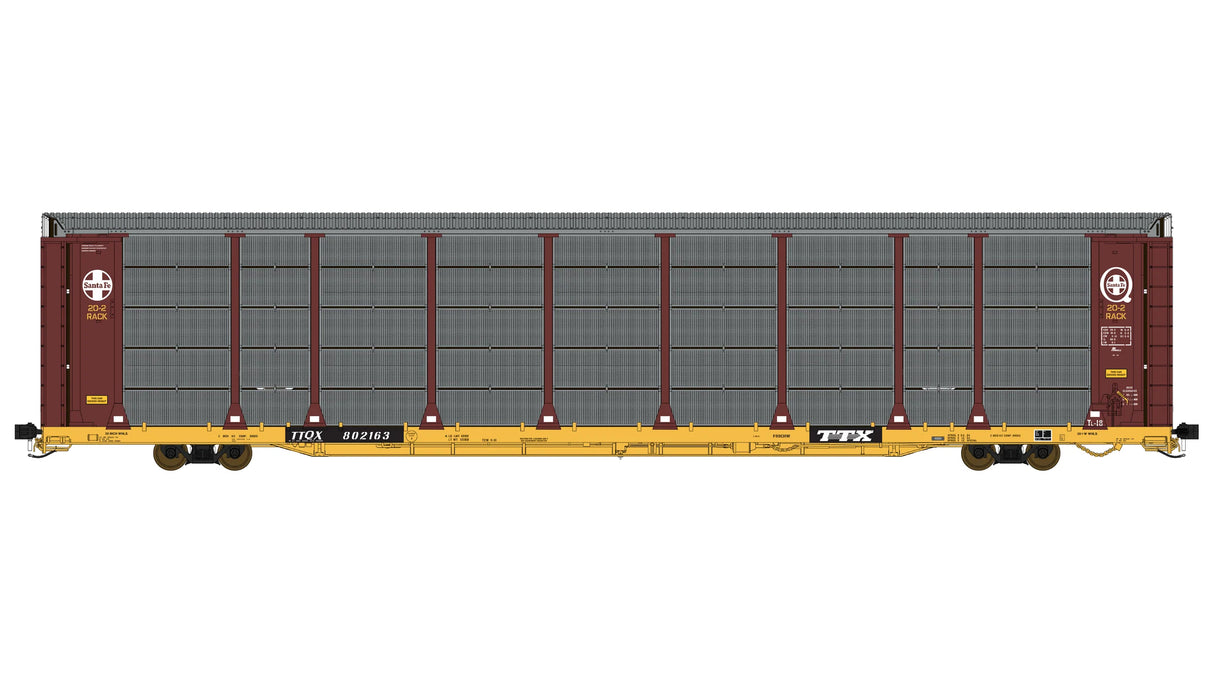 Class One Model Works FC00618 Thrall 20-2 Autorack - Type B - Santa Fe TTQX #802163 HO Scale