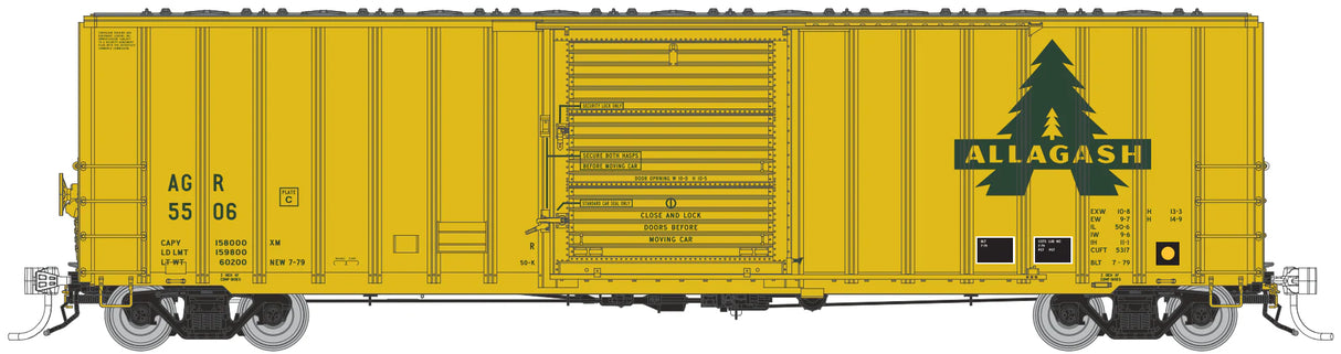 HomeShops HFB-049-002 AGR Allagash #5528 - Rapido PC&F 5317 50' Single Door Box Car HO Scale