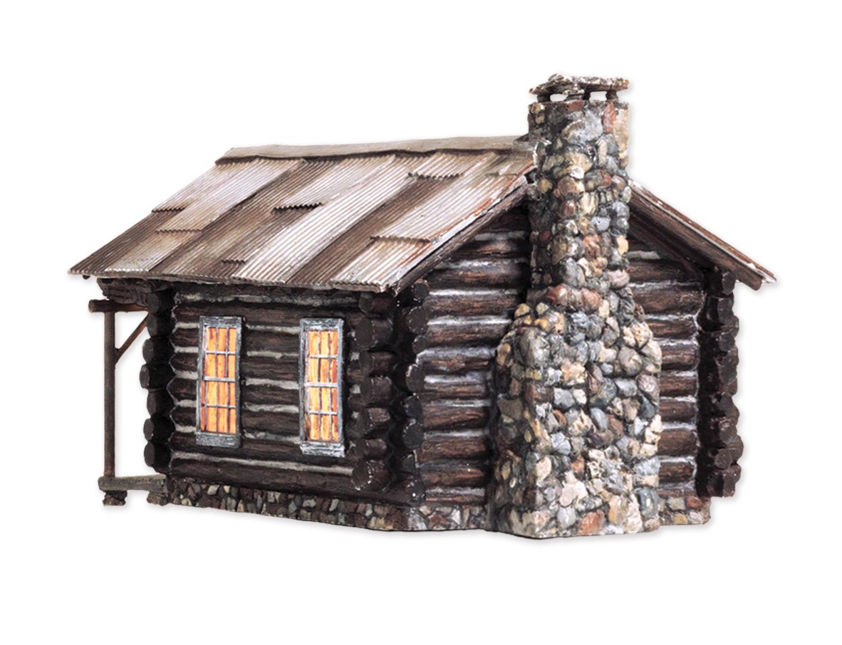 Woodland Scenics 4961 Cozy Cabin w/Lights - Built-&-Ready Landmark Structure -- Assembled N Scale