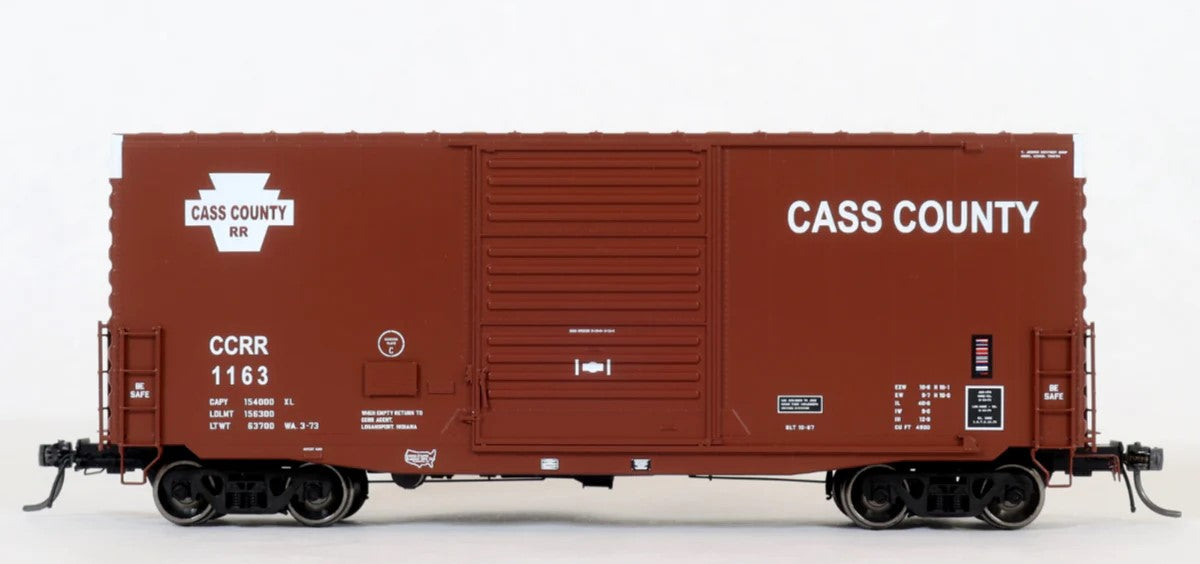HomeShops HFB-019-001 CCRR - Cass County #1163 PS 40' Mini Hy Cube Boxcar HO Scale