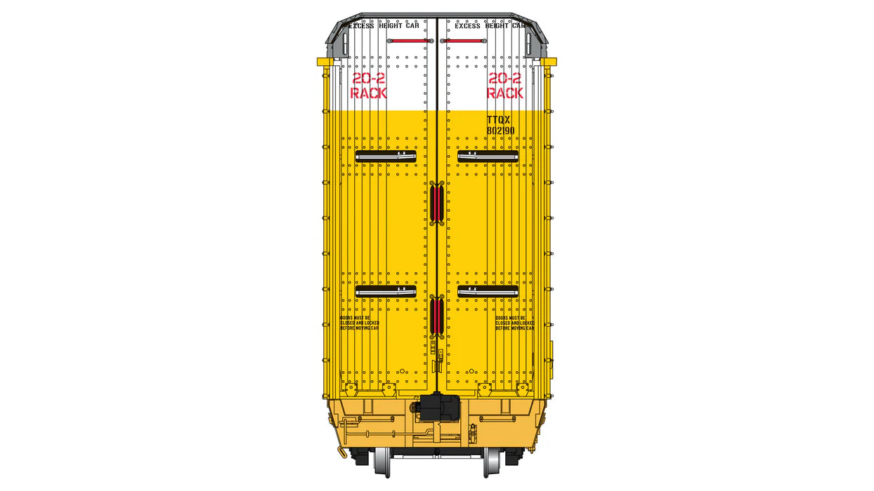 Class One Model Works FC00627 Thrall 20-2 Autorack - Type B - CSX TTQX #802190 HO Scale