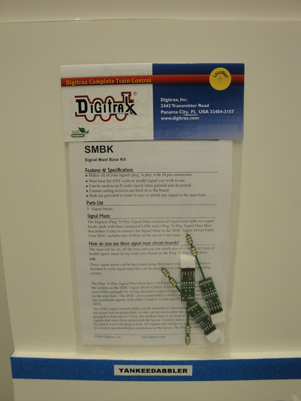 SMBK Digitrax / Signal Mass Base Kit 3/  (Scale = HO)  Part # 245-SMBK