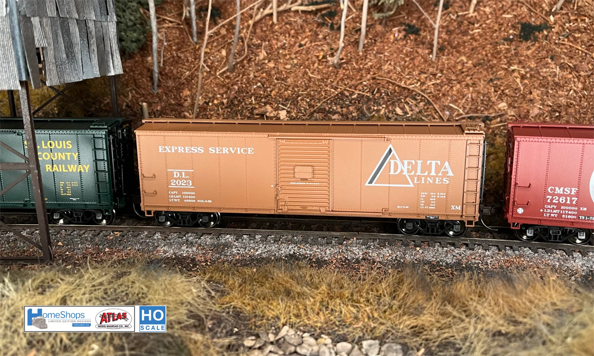 HomeShops HFB-037-003 DL - Delta Lines #2064 Atlas USRA Rebuilt Steel 40' Box Car HO Scale