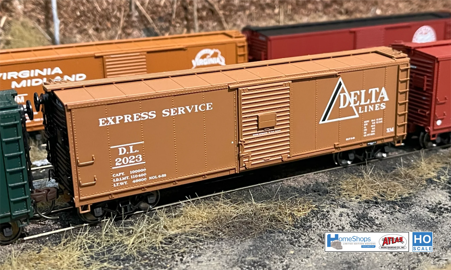 HomeShops HFB-037-004 DL - Delta Lines #2096 Atlas USRA Rebuilt Steel 40' Box Car HO Scale