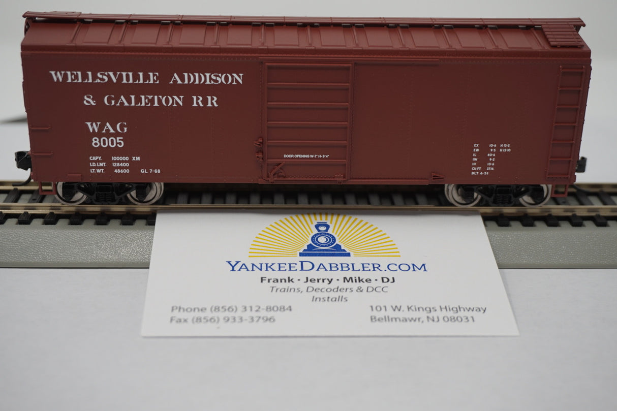 Bowser 42466 WAG - Wellsville Addison & Galeton #8009 40' Boxcar HO Scale
