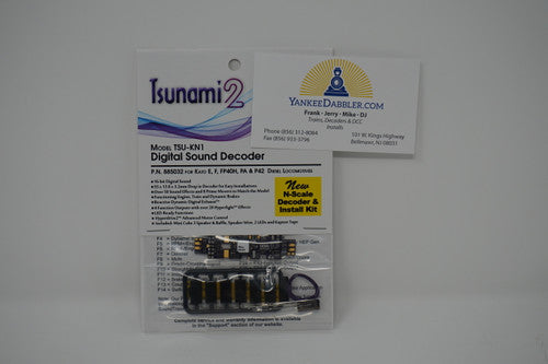 885032 Soundtraxx"N"TSU-KN1 Tsunami 2 DCC Sound Decoder - Kato E/F/PA/F40/P42 Installation Kit Part #  678-885032