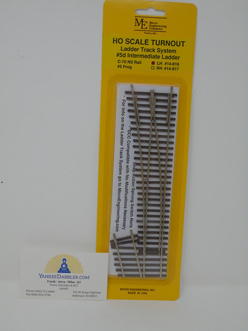 Micro Engineering 14-816 Left Hand Code 70 #5d Intermediate Ladder Turnout - Ladder Track System HO Scale