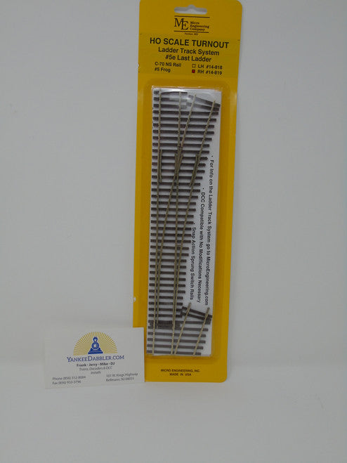 Micro Engineering 14-819 Right Hand Code 70 #5e Last Ladder Turnout - Ladder Track System HO Scale