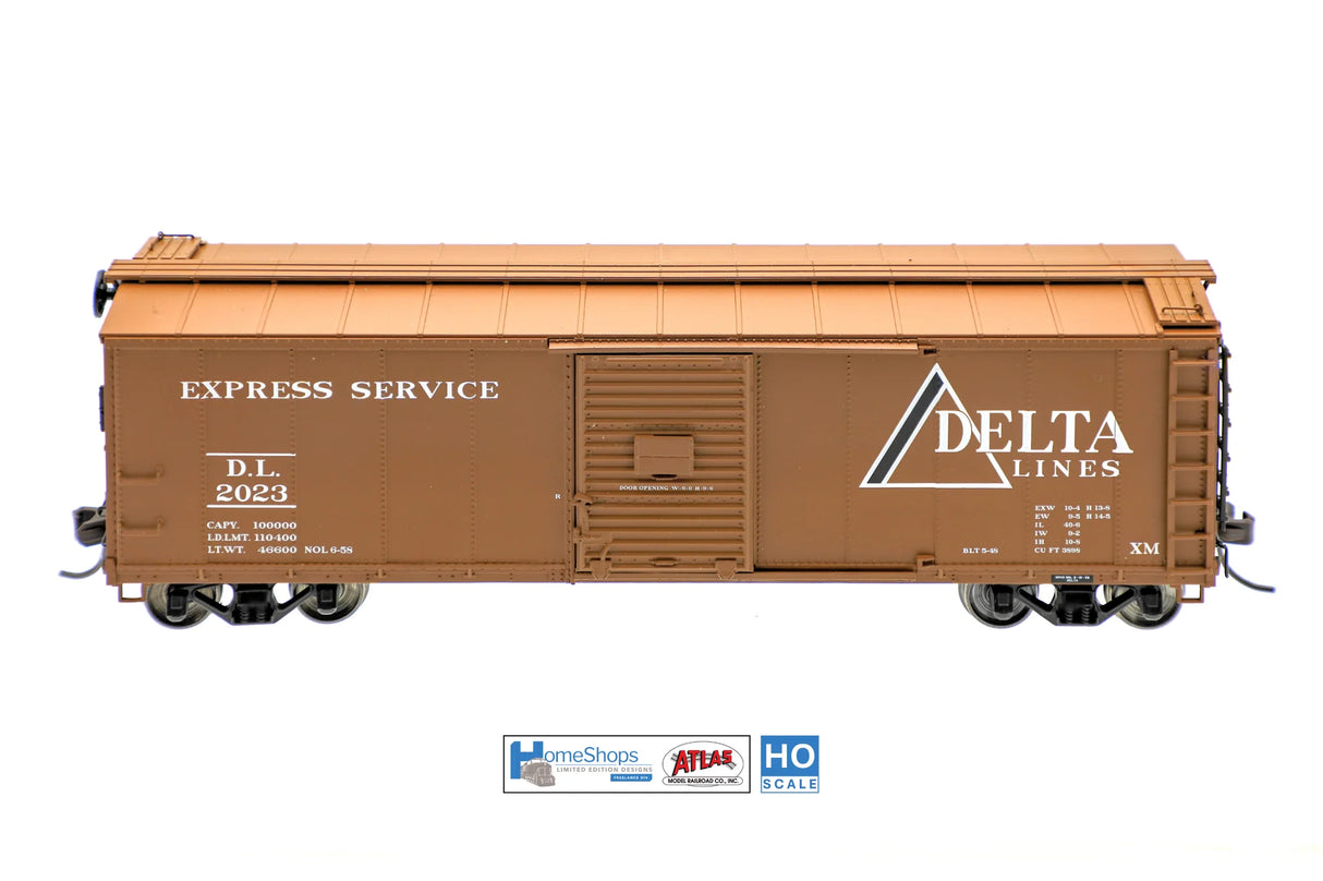 HomeShops HFB-037-002 DL - Delta Lines #2041 Atlas USRA Rebuilt Steel 40' Box Car HO Scale