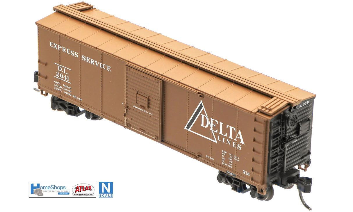 HomeShops NFB-002-002 DL - Delta Lines #2041 Atlas USRA Rebuilt Steel 40' Box Car N Scale