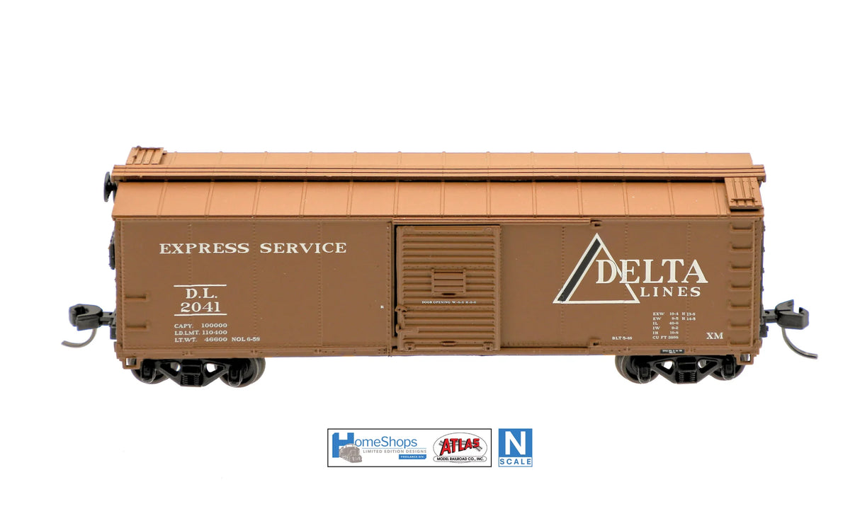 HomeShops NFB-002-002 DL - Delta Lines #2041 Atlas USRA Rebuilt Steel 40' Box Car N Scale