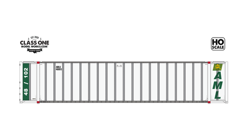 ClassOneModelWorks CT00523 Hyundai 48′ Exterior Post – Alaska Marine Lines AMLU #480132 HO Scale