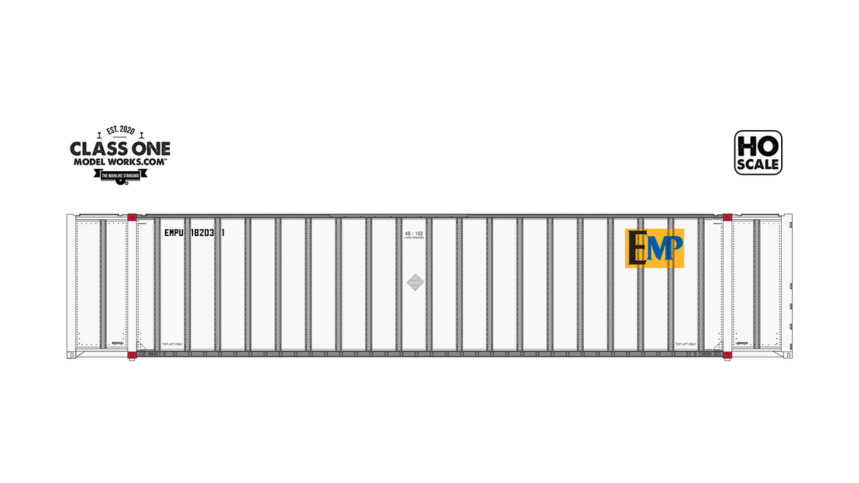 ClassOneModelWorks CT00205 2 pack Hyundai 48′ Exterior Post – Equipment Management Pool EMPU #680086 / 680717 HO Scale