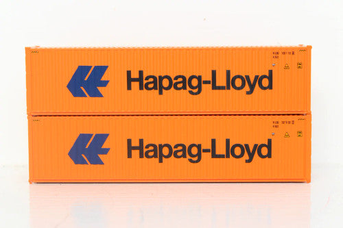 JTC MODEL TRAINS 405024 HAPAG-LlOYD  40' HIGH CUBE containers with Magnetic system, Corrugated-side N Scale