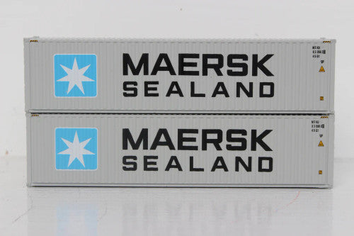 JTC MODEL TRAINS 405116 MAERSK SEALAND Set#2 40' HIGH CUBE containers with Magnetic system, Corrugated-side N Scale