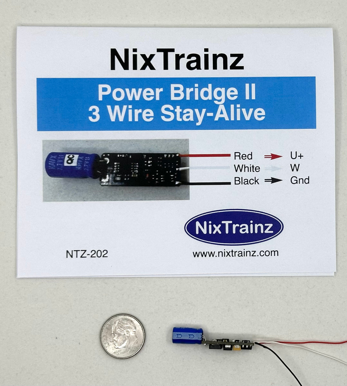 NixTrainz Power Bridge II 3 Wire Stay-Alive (works with ESU decoders)