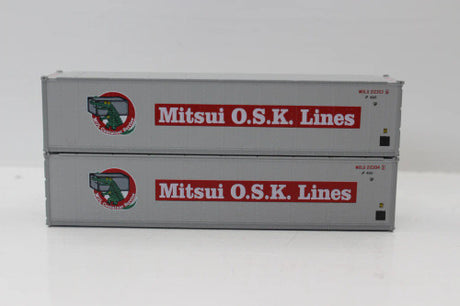 JTC MODEL TRAINS 405657 MITSUI OSK 40' Standard height (8'6") Smooth-side containers N Scale