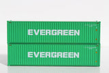 JTC MODEL TRAINS 405046 EVERGREEN (EITU)– 40' HIGH CUBE containers with Magnetic system, Corrugated-side N Scale