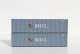 JTC MODEL TRAINS 405050 MOL GRAY-W/ GATOR logo – 40' HIGH CUBE containers with Magnetic system, Corrugated-side N Scale