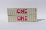 JTC MODEL TRAINS 405166 ONE (gray) 40' HIGH CUBE containers with Magnetic system, Corrugated-side N Scale