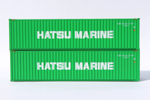 JTC MODEL TRAINS 405141 Hatsu Marine 40' HIGH CUBE containers with Magnetic system, Corrugated-side N Scale