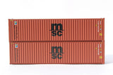 JTC MODEL TRAINS 405187 MSC FFAU (Florens lease, Brown with Black logo) 40' HIGH CUBE containers with Magnetic system, Corrugated-side N Scale