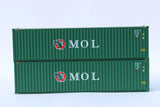 JTC MODEL TRAINS 405149 MOL Green-W/ GATOR logo 40' HIGH CUBE containers with Magnetic system, Corrugated-side N Scale