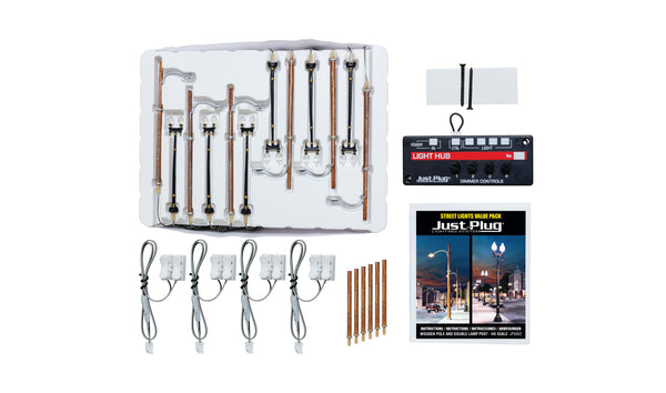 Woodland Scenics 5902 Wooden Pole & Double Lamp Post - Just Plug