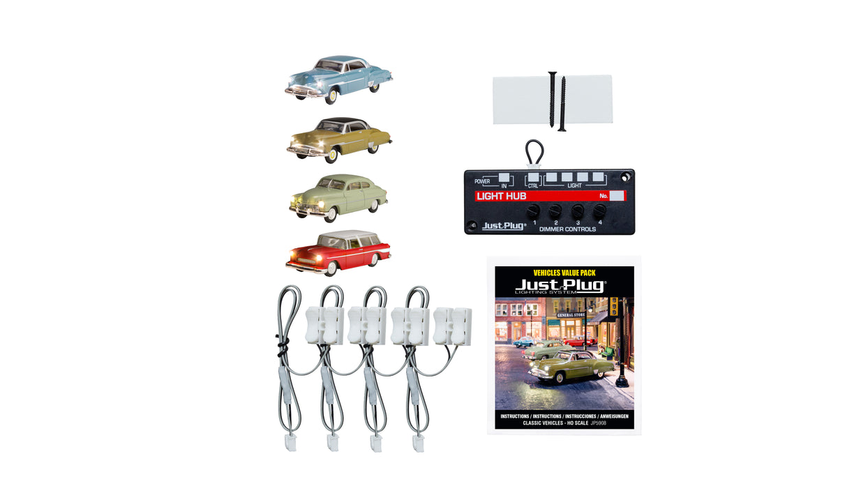 Woodland Scenics 5908 Classic Vehicles - Just Plug Value Pack HO Scale