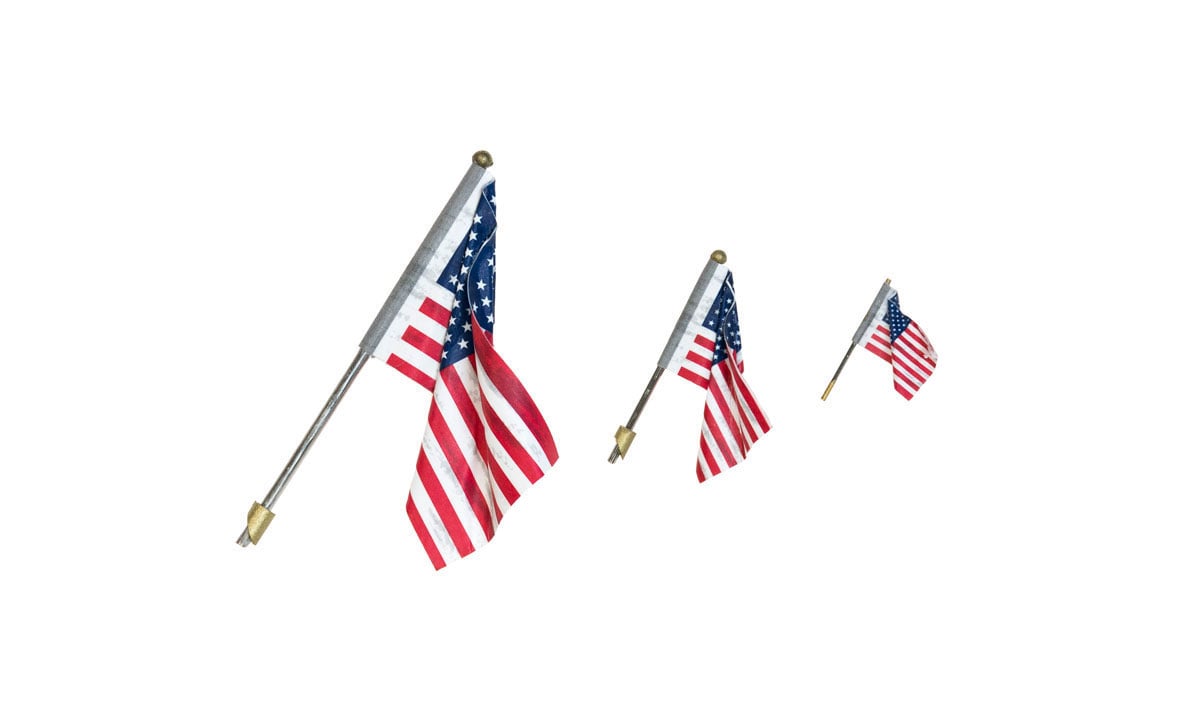 Woodland Scenics 5924 Wall-Mount US Flags - Just Plug Value Pack HO or N Scale