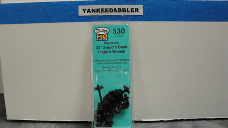 530 Kadee / 33" Diameter Smooth Back Code 88 "Semi-Scale" Wheelsets Package of 12  (HO Scale) Part # 380-530