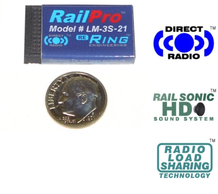 The LM-3S-21Pin Ring Engineering / LM-3S-21 RailPro HO Scale Locomotive Module with Sound for Locomotives with 21 Pin Connectors YANKEEDABBLER Part # = 634-LM3-S 21 PIN