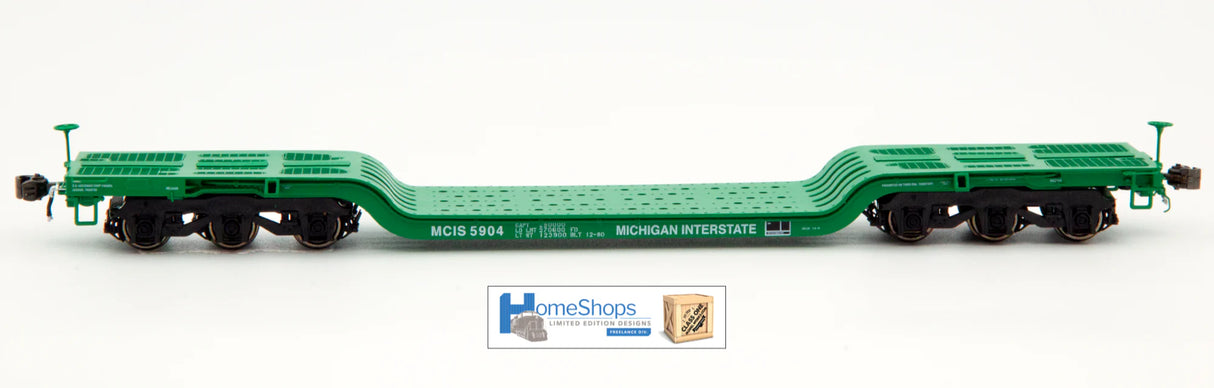 HomeShops HFF-001-001 MCIS Michigan Interstate #5904 - GSC Depressed Center Flat Car HO Scale