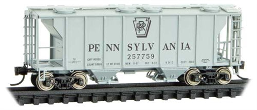 MICRO TRAINS 095 00 061 Pullman Standard PS-2 Two-Bay Hopper Pennsylvania Railroad #257759 Shadow Keystone N Scale