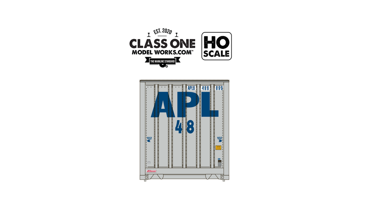 ClassOneModelWorks CT00103 2 pack Monon 48′ Exterior Post – American President Lines APLU #488231 / 488690 HO Scale