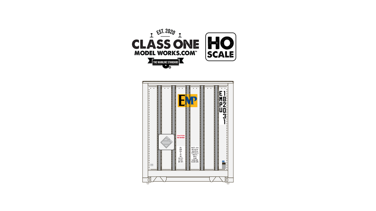 ClassOneModelWorks CT00104 2 pack Monon 48′ Exterior Post – Equipment Management Pool EMPU #182031 / 181702 HO Scale