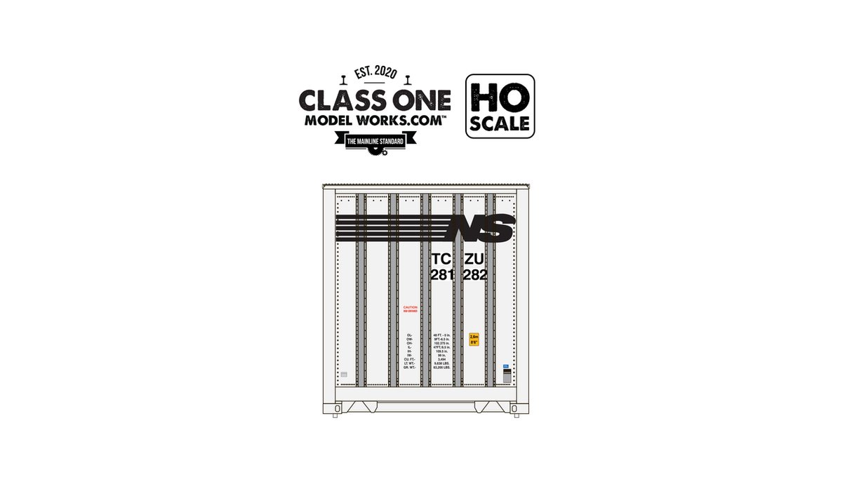 ClassOneModelWorks CT00109 2 pack Monon 48′ Exterior Post – Norfolk Southern #281569 / 281746 HO Scale