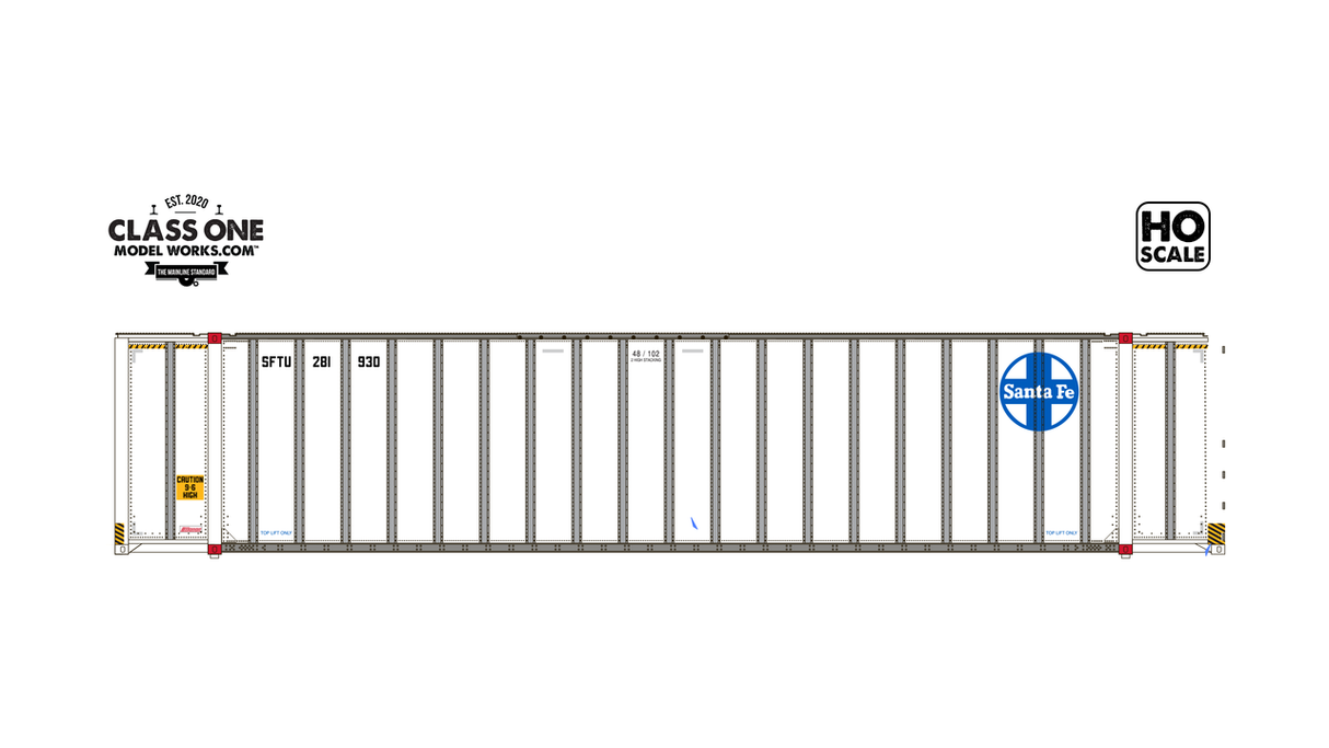 ClassOneModelWorks CT00100 2 pack Monon 48′ Exterior Post – Santa Fe SFTU #281930 / 280091 HO Scale