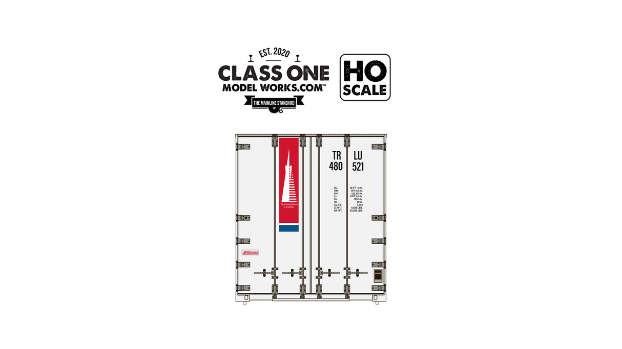 ClassOneModelWorks CT00113 2 pack Monon 48′ Exterior Post – Transamerica Leasing TRLU #480668 / 480939 HO Scale