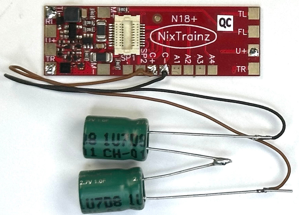 NixTrainz Decoder Buddy NTZ15 N18 + (0.5F Capacitance) (Next 18 Connector) HO Scale