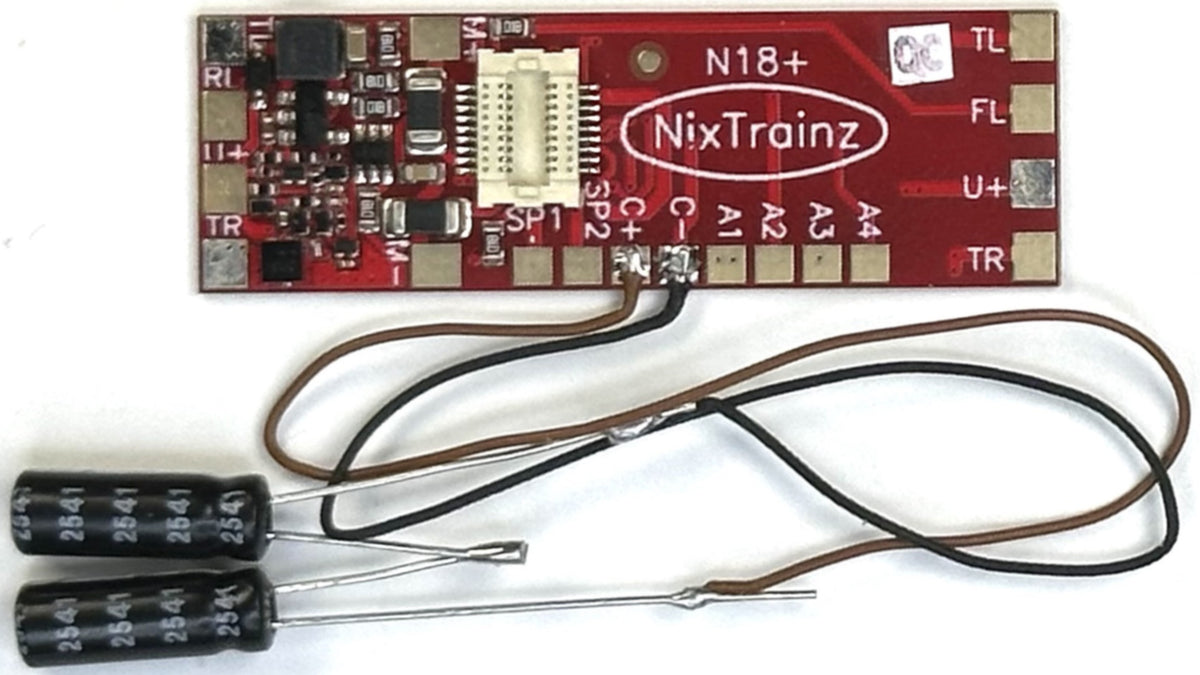 NixTrainz Decoder Buddy NTZ14 N18 + (0.15F Capacitance) (Next 18 Connector) HO Scale