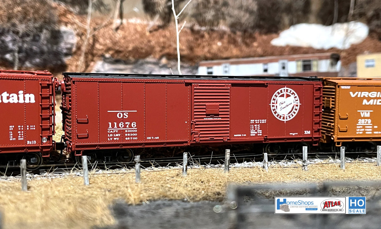 HomeShops HFB-038-002 OS - Ohio Southern #11665 Atlas USRA Rebuilt Steel 40' Box Car HO Scale