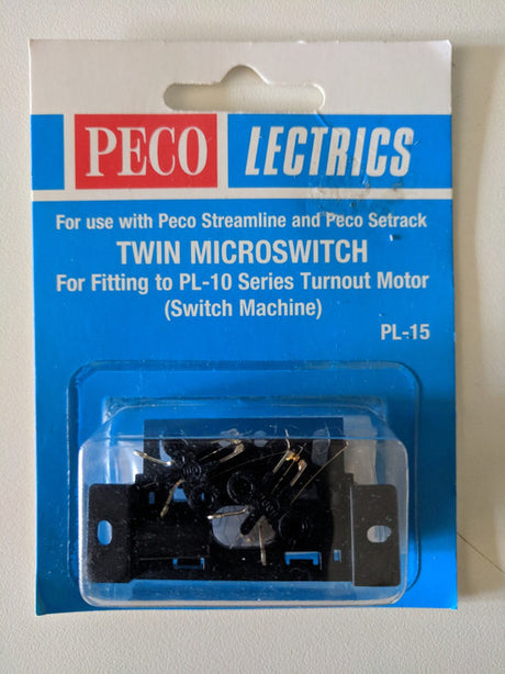 PL-15 Peco / PL-15 Twin Micro Accessory Switch for PL-10 Series Switch Machines (SCALE=ALL ) Part # PCO-PL-15