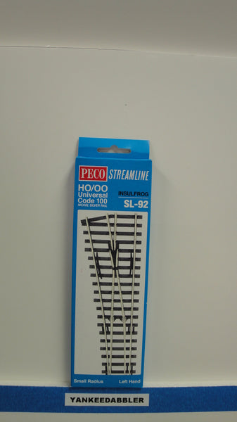 SL-92 Peco / SL-92 HO Code 100 Left-Hand Small Radius Insulfrog