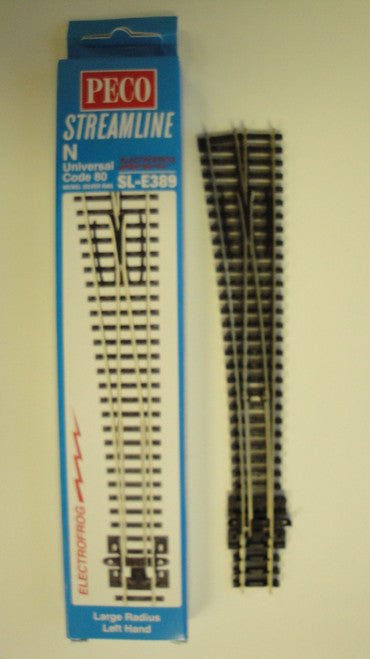 PECO N 大型ポイント左 SL-E389 5個 b Peco SL-E389 N Scale Left Hand Long Radius Electrofrog Turnout